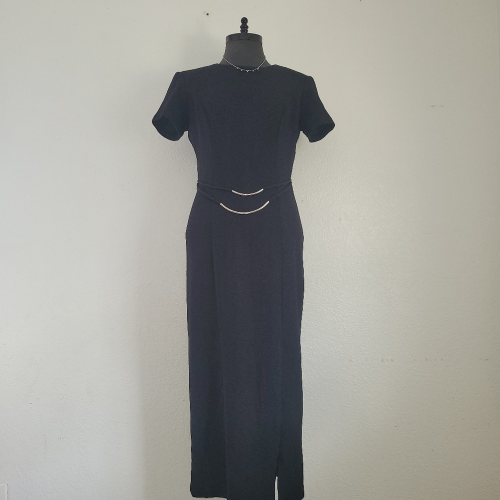 3/$20 SCARLETT Elegant Black Velvet Pencil Dress With Back Zipper NO Size